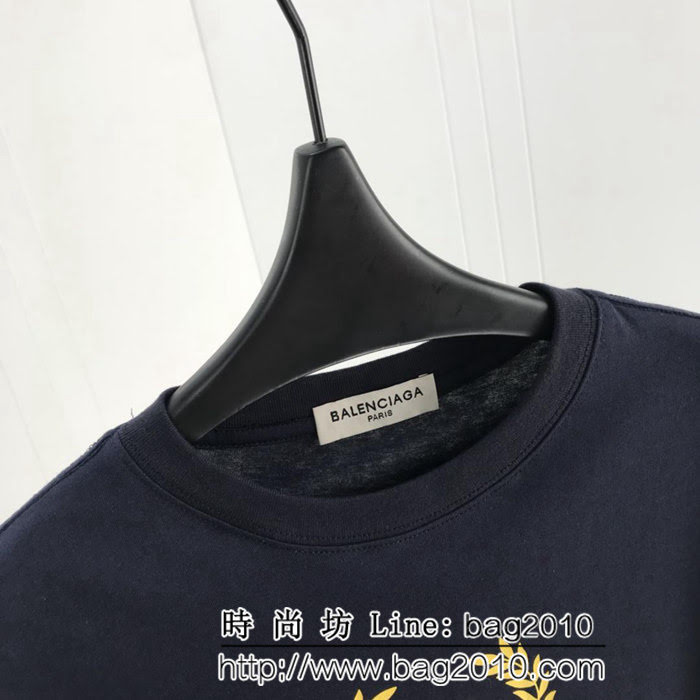 BALENCIAGA巴黎世家 19ss 麥穗雙B短袖 定制面料 七色可選百搭款 男女同款 ydi2464